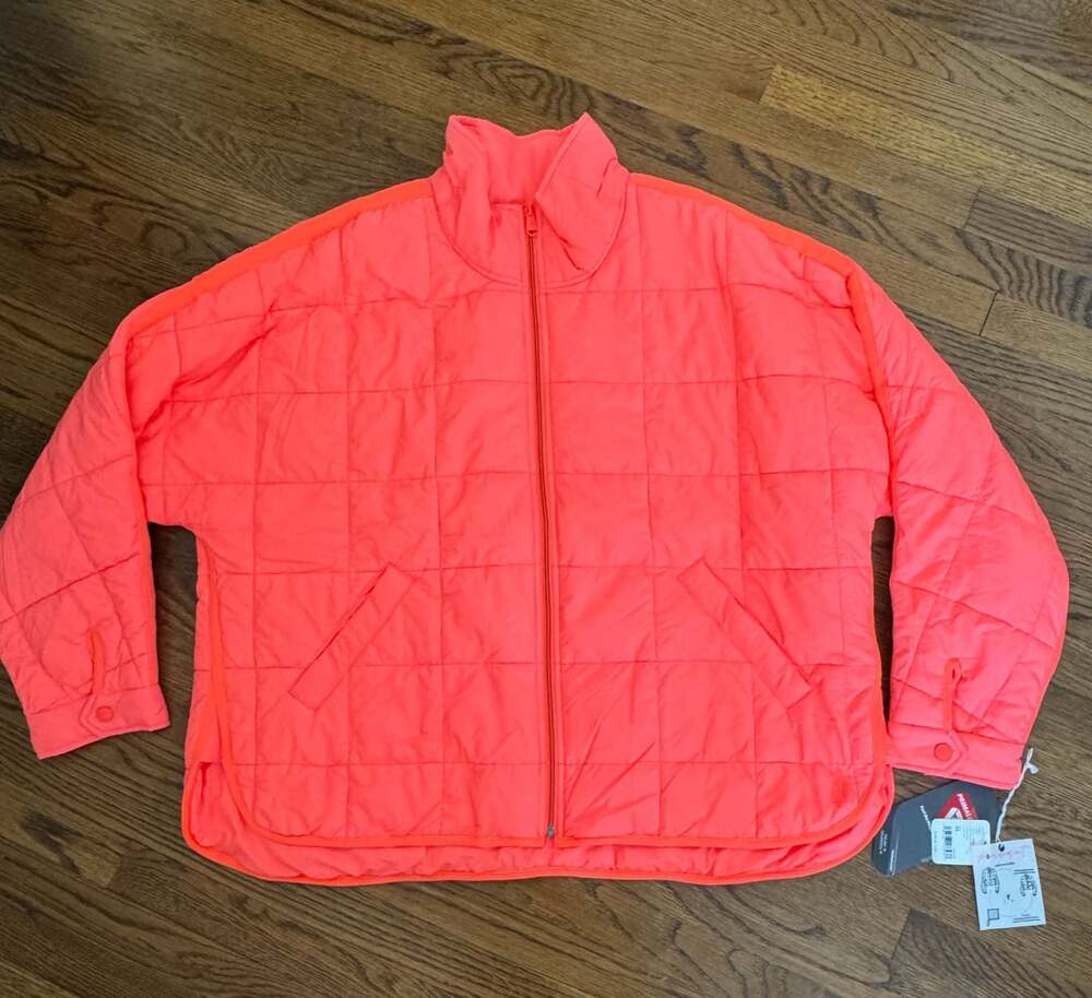 FP Movement Pippa Packable Puffer Jacket Size XL Neon Coral